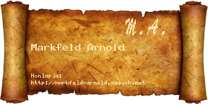Markfeld Arnold névjegykártya